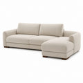 Divano angolare 3 posti in tessuto beige con chaise longue destra, 250 x 160 x 88 cm